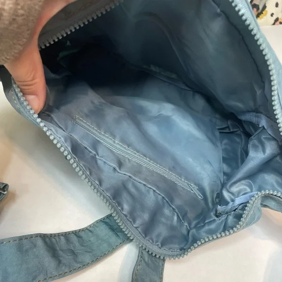 Acid Washed Print Blue Nylon Crossbody Bag - Picture 5 of 6